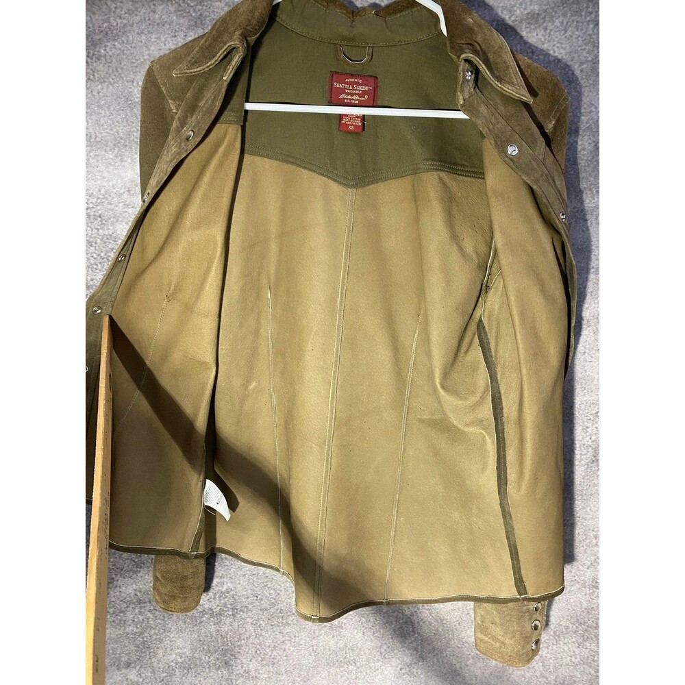Vintage Eddie Bauer Seattle Suede Western Shirt Jacket Women’s XS Washable - Picture 6 of 10